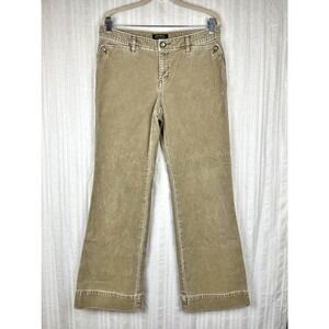 Eddie Bauer Vintage 90s Y2K Khaki Tan Wide Leg Cord Corduroys Size 10